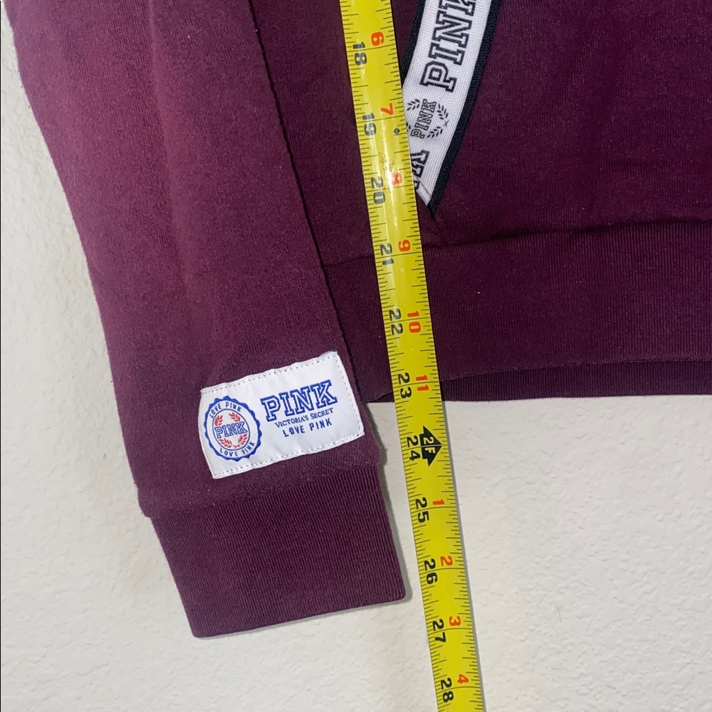 🎈PINK Victoria’s Secret Maroon Half-Zip Pullover with hood! - Picture 4 of 8